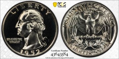 1952 25C PR67