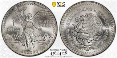 1983-Mo Onza Libertad Ag MS68