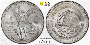 1988-Mo Onza Libertad Ag MS67