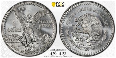 1990-Mo Onza Libertad Ag MS68