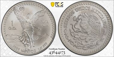 1993-Mo Onza Libertad Ag MS70