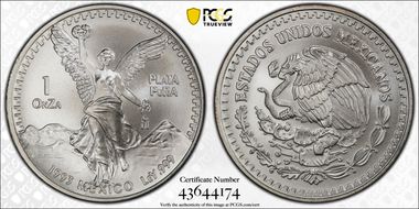 1993-Mo Onza Libertad Ag MS70