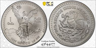 1993-Mo Onza Libertad Ag MS70