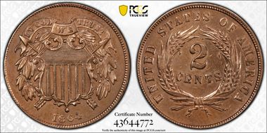 1864 2C Large Motto N1BN