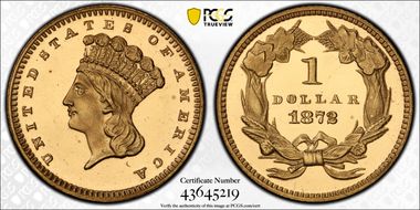 1872 G$1 PR66DCAM