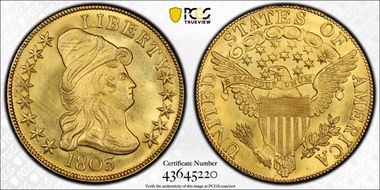 1803 $10 Extra Star Reverse MS65