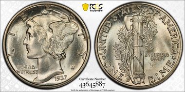 1937-D 10C MS67FB