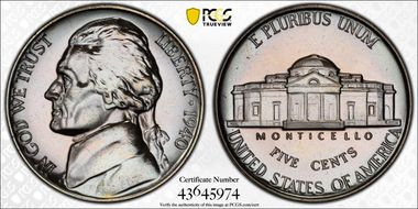 1940 5C Reverse of 1940 PR67+