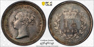 1843 1 1/2D S-3915 MS62