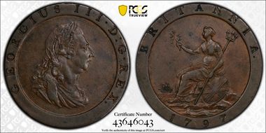 1797 1D S-3777 10 Leaves AU53BN