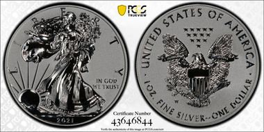 2021-W $1 Silver Eagle Rev PR - Type 1 Designer Edition - First Strike PR69