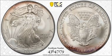 2004 $1 Silver Eagle MS69