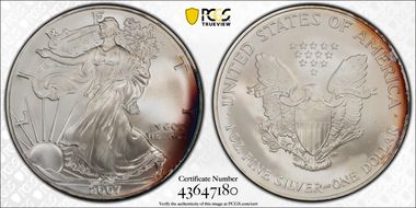 2007 $1 Silver Eagle MS68