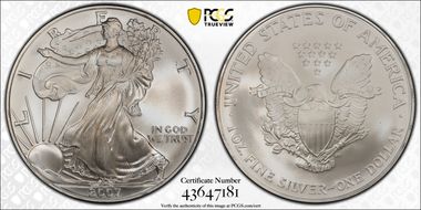 2007 $1 Silver Eagle MS68
