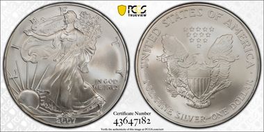 2007 $1 Silver Eagle MS69