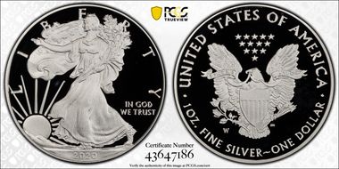 2020-W  $1 Silver Eagle PR68DCAM
