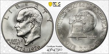 1976-S $1 Silver MS66