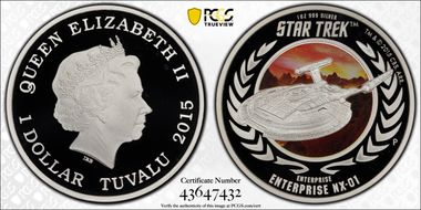 2015-P $1 Star Trek U.S.S. Enterprise NX-01 PR70DCAM