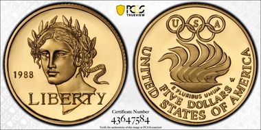 1988-W $5 Olympic PR70DCAM