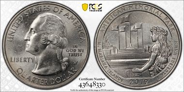 2019-W 25C American Memorial NP MS62