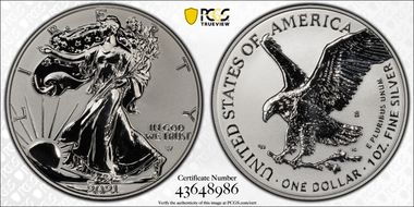 2021-S $1 Silver Eagle Rev PR - Type 2 Designer Edition - First Strike PR69