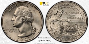 2021-D 25C Crossing the Delaware MS65