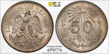 1919-M 50C KM-447 0.720 above Eagle MS64