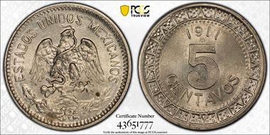 1911-M 5C Wide Date MS64