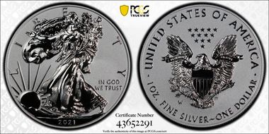 2021-W $1 Silver Eagle Rev PR - Type 1 Designer Edition - First Strike PR70