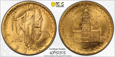 1926 $2.50 Sesquicentennial MS63