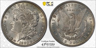 1880 $1 AU58