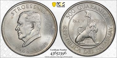 "1973" (1968) 300 G Stroessner MS63