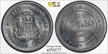 1923 1/100 VM J-N35 Notgeld MS65