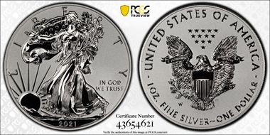 2021-W $1 Silver Eagle Rev PR - Type 1 Designer Edition - First Strike PR69