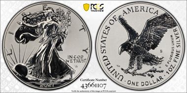 2021-S $1 Silver Eagle Rev PR - Type 2 Designer Edition PR69