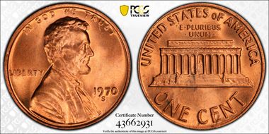 1970-S 1C Large Date MS66RD