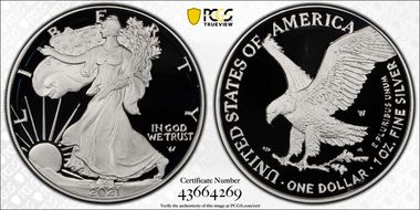 2021-W  $1 Silver Eagle - Type 2 First Strike PR70DCAM