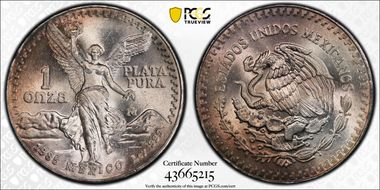 1985-Mo Onza Libertad Ag MS68