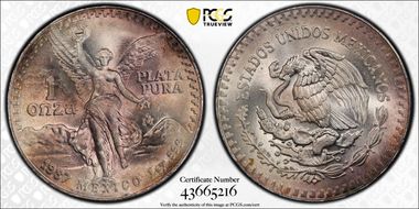 1987-Mo Onza Libertad Ag - DDO MS67