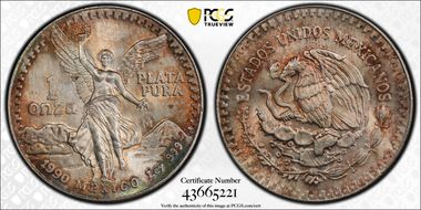 1990-Mo Onza Libertad Ag MS67