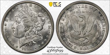 1890-O $1 MS62