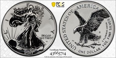 2021-S $1 Silver Eagle Rev PR - Type 2 Designer Edition - First Strike PR70