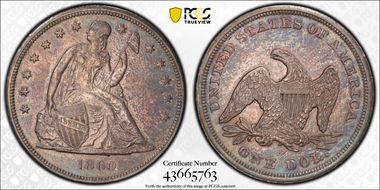 1860-O $1 AU55
