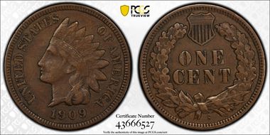 1909-S 1C Indian VF35BN