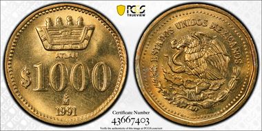 1991-Mo 1000 P ATLAN Al-Br MS66