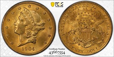 1904 $20 MS64