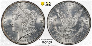 1878 8TF $1 VAM 14.3 Doubled Bow MS63