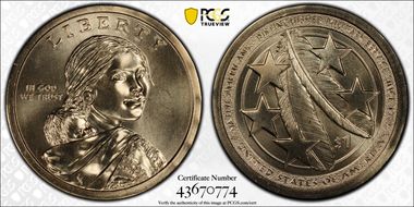 2021-P $1 Native American, Position A  First Day of Issue MS67