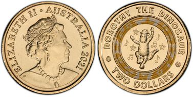 2021 $2 Wiggles-Dorothy the Dinosaur 30th Ann. Colorized MS68
