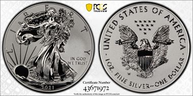 2021-W $1 Silver Eagle Rev PR - Type 1 Designer Edition - First Strike PR70